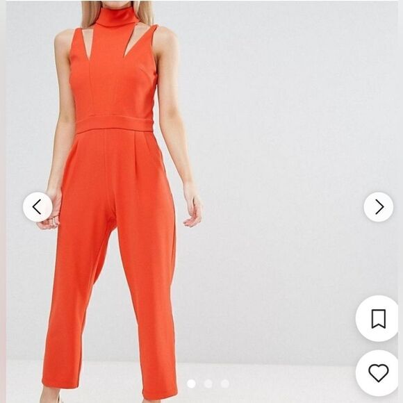 ASOS cut out jumpsuit orange 2 - Picture 1 of 7